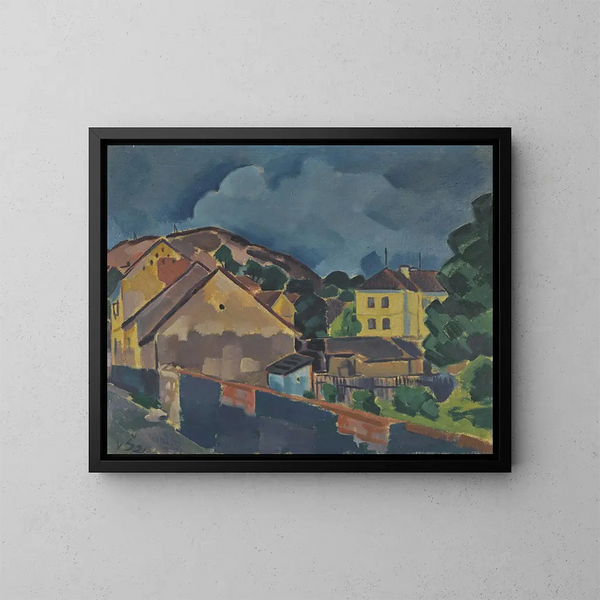 Casas - Václav Špála — cuadro enmarcado en la pared