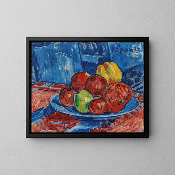 Naturaleza muerta con frutas - Václav Špála — cuadro enmarcado en la pared