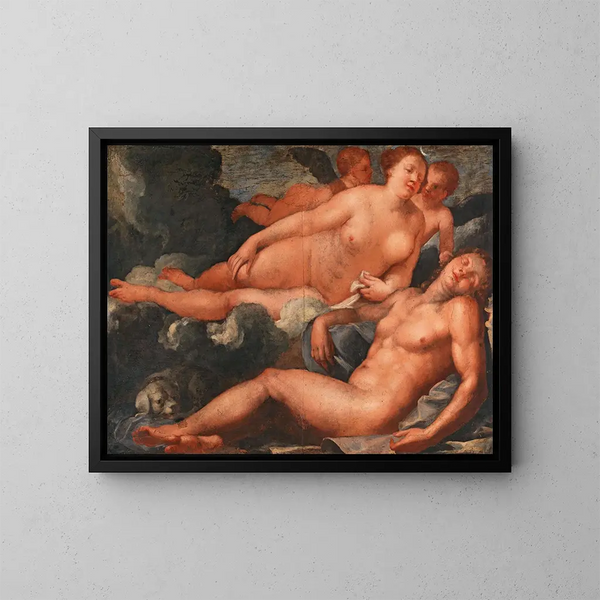 Diane y Endymion - Escuela veneciana — cuadro enmarcado en la pared