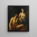 Hércules y Omfale - Escuela veneciana — cuadro enmarcado en la pared