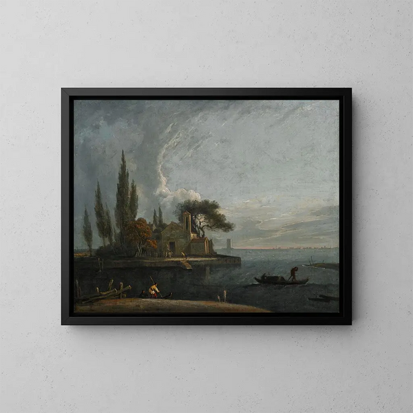 La laguna veneciana - Escuela veneciana — cuadro enmarcado en la pared