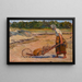 Woman pushing a cart - Venny Soldan-Brofeldt — framed artwork on a wall