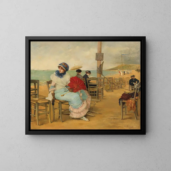 Sobre el paseo - Vicente Palmaroli y González — cuadro enmarcado en la pared