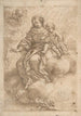 Madone and Child sitting on clouds - Vicente Salvador Gómez — artwork view