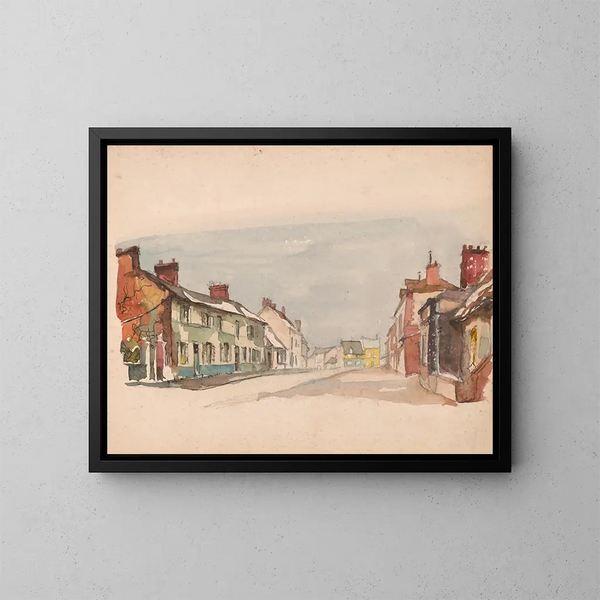 Calle en Beauvais, domingo frío - Victor Alfred Lundy — cuadro enmarcado en la pared