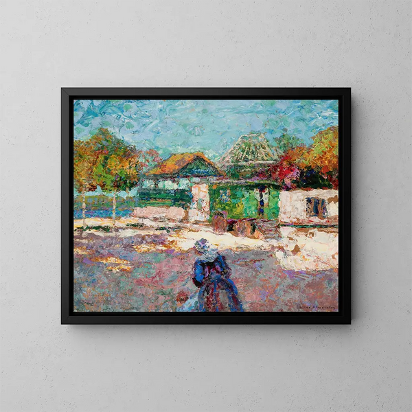 Paseo de la tarde - Victor Charreton — cuadro enmarcado en la pared