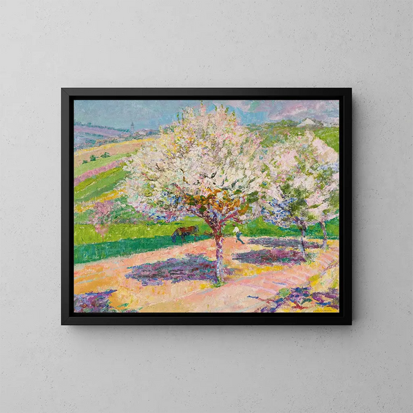 Árboles en flor en la pradera - Victor Charreton — cuadro enmarcado en la pared