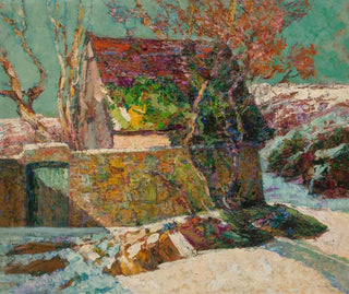 Victor Charreton - La cabane  Jassat Auvergne effet de soleil sur neige.webp