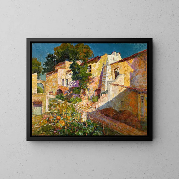 Village provençal - Victor Charreton — cuadro enmarcado en la pared