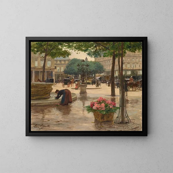 La Place du Théâtre Français - Victor Gabriel Gilbert — cuadro enmarcado en la pared
