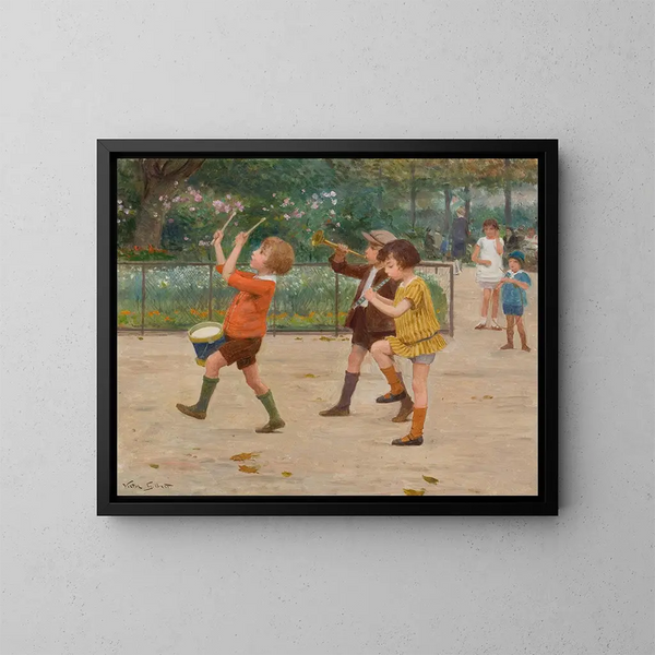 La banda de los niños - Victor Gabriel Gilbert — cuadro enmarcado en la pared