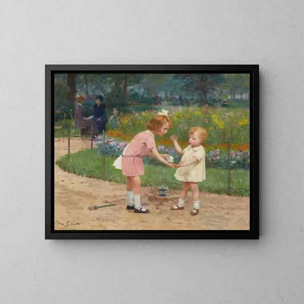Los jardines de Luxemburgo - Victor Gabriel Gilbert — cuadro enmarcado en la pared