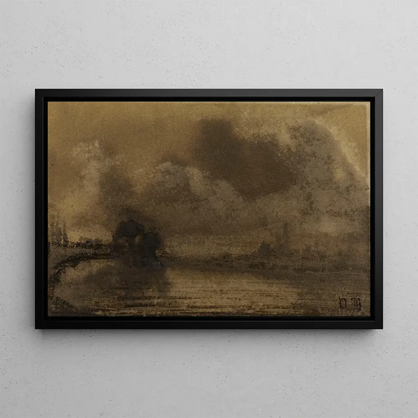 Bords d'un Lac ou d'un Fleuve - Victor Hugo — framed artwork on a wall