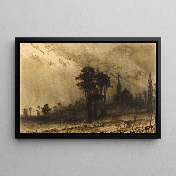Landscape Painting - Victor Hugo — framed artwork on a wall