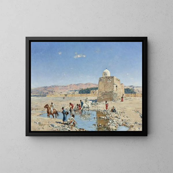 An Oasis - Victor Huguet — framed artwork on a wall