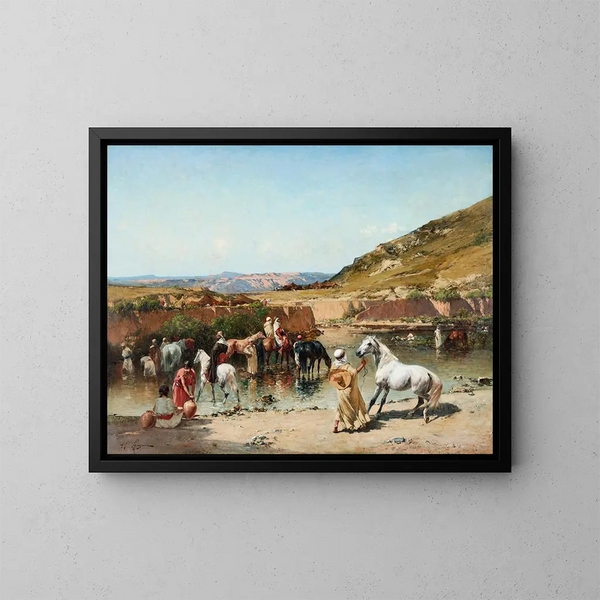 Au Wadi - Victor Huguet — framed artwork on a wall