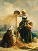 Tres mujeres en un campo durante la cosecha - Victor Marie Roussin — vista de la obra