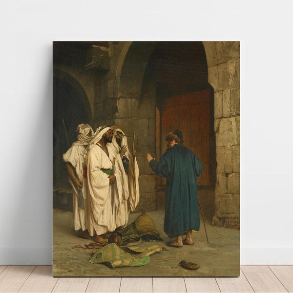 Reproduction of the painting Old Jewish man with three Arabs - Jean-Léon Gérôme