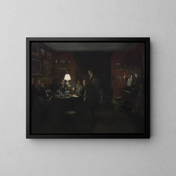 Conversación de la noche - Viggo Johansen — cuadro enmarcado en la pared