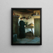 Interior of the kitchen painting The artist's wife arranging flowers - Viggo Johansen — framed artwork on a wall
