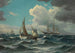 Barco de pesca y velero a vapor en mar agitada - Vilhelm Bille — vista de la obra