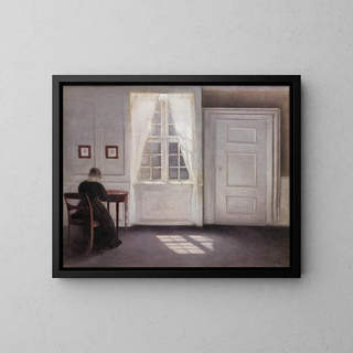 Vilhelm Hammershi - A Room In The Artists Home In Strandgade Copenhagen With The Artists Wife.webp