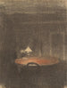 Lectura de figuras en una mesa en un interior nocturno - Vilhelm Hammershøi — vista de la obra