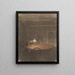 Lectura de figuras en una mesa en un interior nocturno - Vilhelm Hammershøi — cuadro enmarcado en la pared