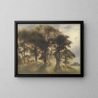 cerca de Fortunen, parque de ciervos de Jægersborg, al norte de Copenhague - Vilhelm Hammershøi — cuadro enmarcado en la pared