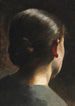 Portrait painting of the artist's sister, Anna Hammershøi, seen from behind - Vilhelm Hammershøi — artwork view