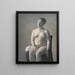 Mujer desnuda sentada - Vilhelm Hammershøi — cuadro enmarcado en la pared