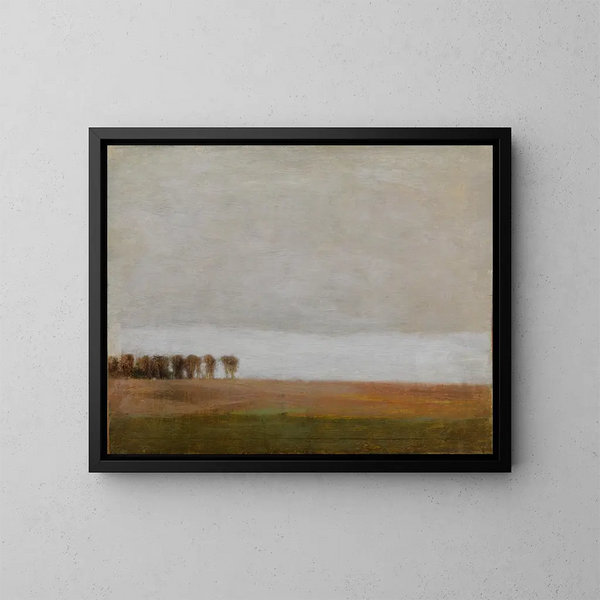 Vue de Jægersborg Allé, Gentofte, north of Copenhagen - Vilhelm Hammershøi — framed artwork on a wall