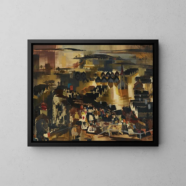Inundación - Vilmos Aba-Novák — cuadro enmarcado en la pared