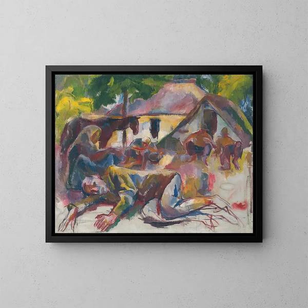 Gitanes en reposo - Vilmos Aba-Novák — cuadro enmarcado en la pared