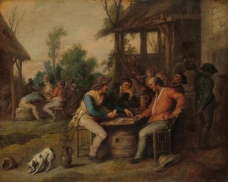 Vincent Mal II - Two Men Arguing over Cards outside a Country Inn.webp