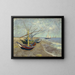 Barcos de pesca en la playa en Les Saintes-Maries-de-la-Mer - Vincent van Gogh — cuadro enmarcado en la pared