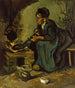 Peasant cooking by the fire - Vincent van Gogh — artwork view