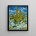 Dos álamos en las Alpilles cerca de Saint-Rémy - Vincent van Gogh — cuadro enmarcado en la pared