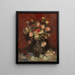 Florero con asters chinos y gladiolos - Vincent van Gogh — cuadro enmarcado en la pared