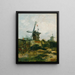 Los molinos de viento de Montmartre - Vincent van Gogh — cuadro enmarcado en la pared