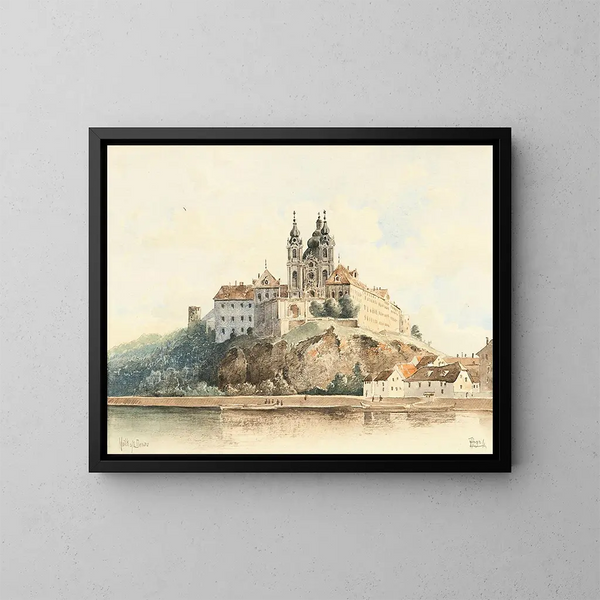 Abadía de Melk en el Danubio - Vincenz Hawlicek — cuadro enmarcado en la pared