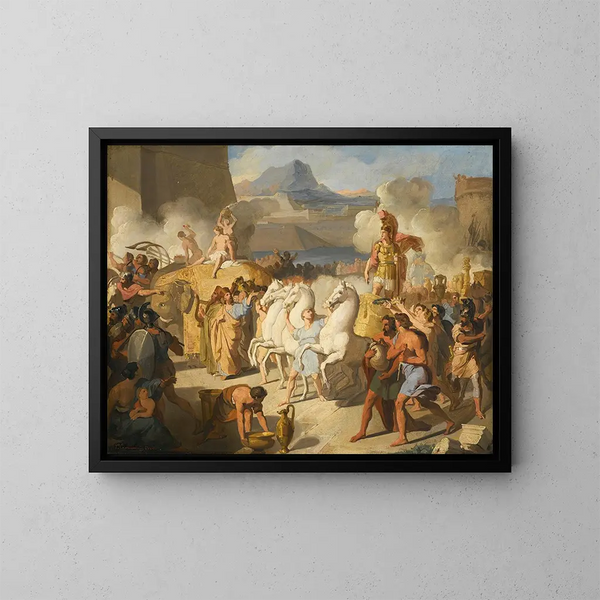 The Triumph of a Roman Hero, probably Marcus Claudius Marcellus - Vincenzo Camuccini — framed artwork on a wall