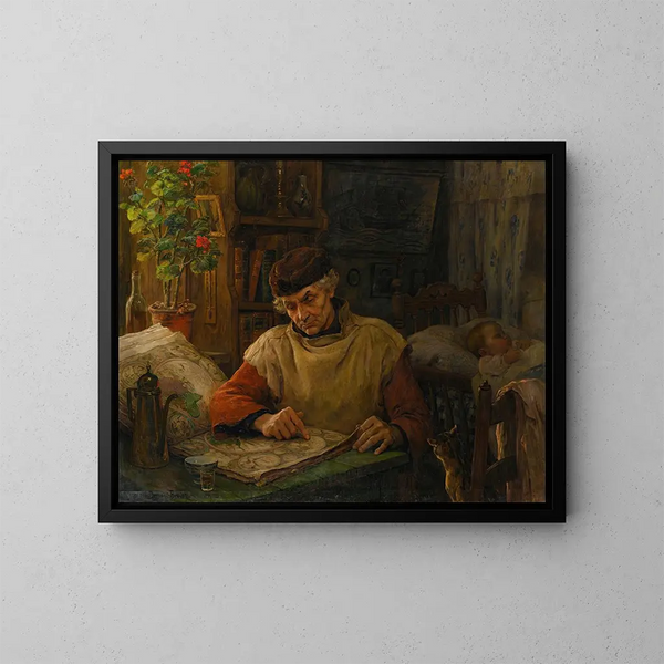 The Son Is Far Away - Virginie Demont-Breton — framed artwork on a wall