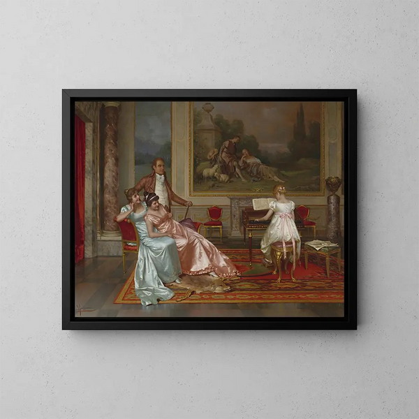 El recital de piano - Vittorio Reggianini — cuadro enmarcado en la pared