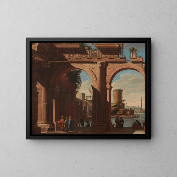 arcade dórico con la Torre di S Vincenzo - Viviano Codazzi — cuadro enmarcado en la pared