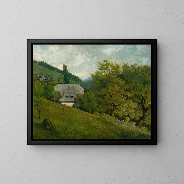Paisaje cerca de Kremnica - Vojtech Angyal — cuadro enmarcado en la pared