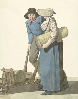 W Barthautz - Vrouw naast een man met een kruiwagen.webp