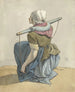 Woman sitting with a yoke on her shoulders - W. Barthautz — artwork view