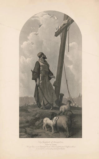 W H Simmons - The shepherd of Jerusalem summit of Calvary.webp
