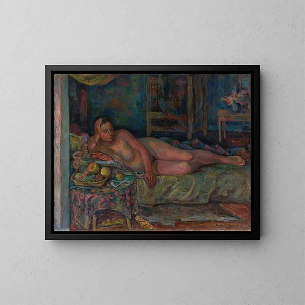 Nude painting with still life - Wacław Wśowicz — framed artwork on a wall